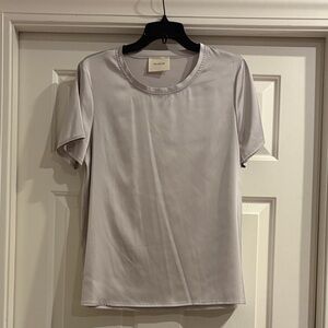 You Decide Light Gray Short Sleeve Top